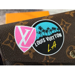 Replica Louis Vuitton Brown Monogram Los Angeles Patch Sarah Wallet