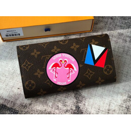 Replica Louis Vuitton Brown Monogram Los Angeles Patch Sarah Wallet