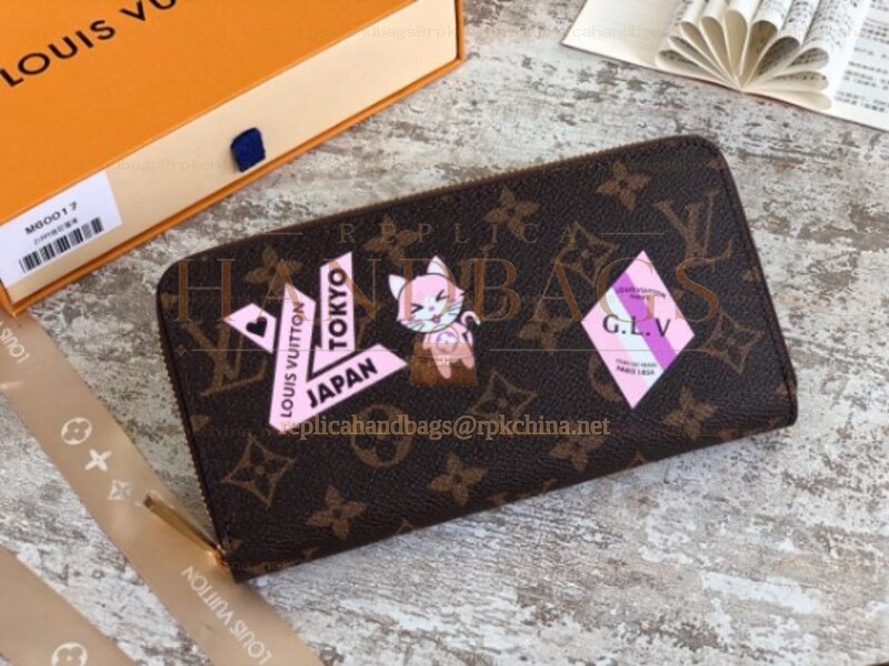 Replica Louis Vuitton Brown Monogram Japan Patch Zippy Wallet