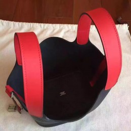 Replica Hermes Black Red Picotin Lock 13 Bag