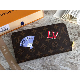 Replica Louis Vuitton Brown Monogram Japan Patch Zippy Wallet
