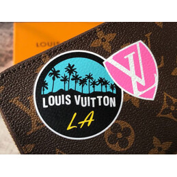 Replica Louis Vuitton Brown Monogram Los Angeles Patch Zippy Wallet
