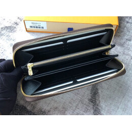 Replica Louis Vuitton Brown Monogram Floral Patch Zippy Wallet