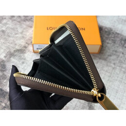 Replica Louis Vuitton Brown Monogram Floral Patch Zippy Wallet
