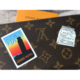 Replica Louis Vuitton Brown Monogram Floral Patch Zippy Wallet