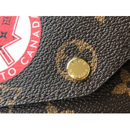 Replica Louis Vuitton Brown Monogram Paris Patch Red Interior Sarah Wallet