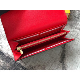 Replica Louis Vuitton Brown Monogram Paris Patch Red Interior Sarah Wallet