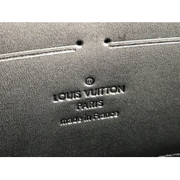Replica Louis Vuitton Black Leather Embossed Louis Zippy Organizer Wallet