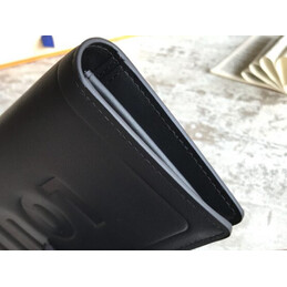Replica Louis Vuitton Black Leather Embossed Louis Brazza Wallet