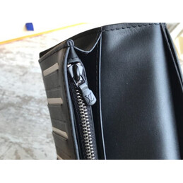 Replica Louis Vuitton Black Leather Embossed Louis Brazza Wallet