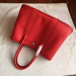Replica Hermes Red Garden Party 30 Textured Leather Bag