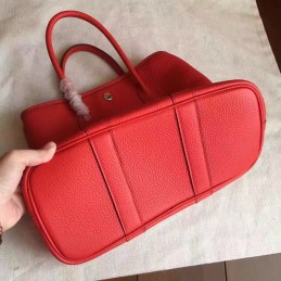 Replica Hermes Red Garden Party 30 Textured Leather Bag