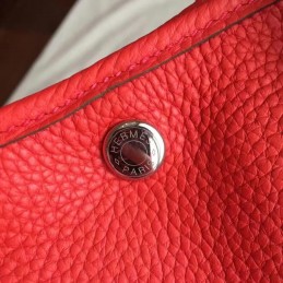 Replica Hermes Red Garden Party 30 Textured Leather Bag