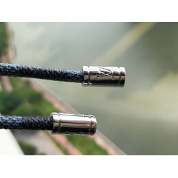 Replica Louis Vuitton Black Silver Round LV Key Holder Charm