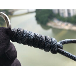 Replica Louis Vuitton Black Silver Round LV Key Holder Charm