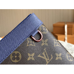 Replica Louis Vuitton Brown Monogram Blue Trim Discovery Pochette