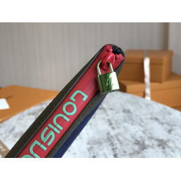Replica Louis Vuitton Blue Monogram Green Trim Discovery Pochette