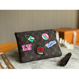 Replica Louis Vuitton Brown Monogram Multicolor Graphic City Pouch