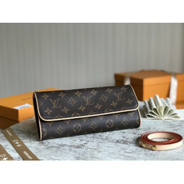 Replica Louis Vuitton Brown Monogram Pochette Florentine 24