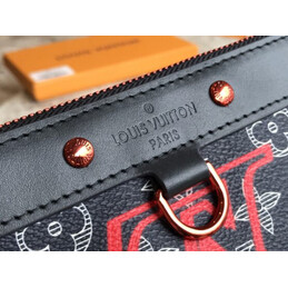 Replica Louis Vuitton Black Monogram Red Initial Graphic Discovery Pochette PM