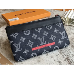 Replica Louis Vuitton Black Monogram Red Initial Graphic Discovery Pochette PM