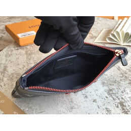 Replica Louis Vuitton Black Monogram Red Initial Graphic Discovery Pochette PM