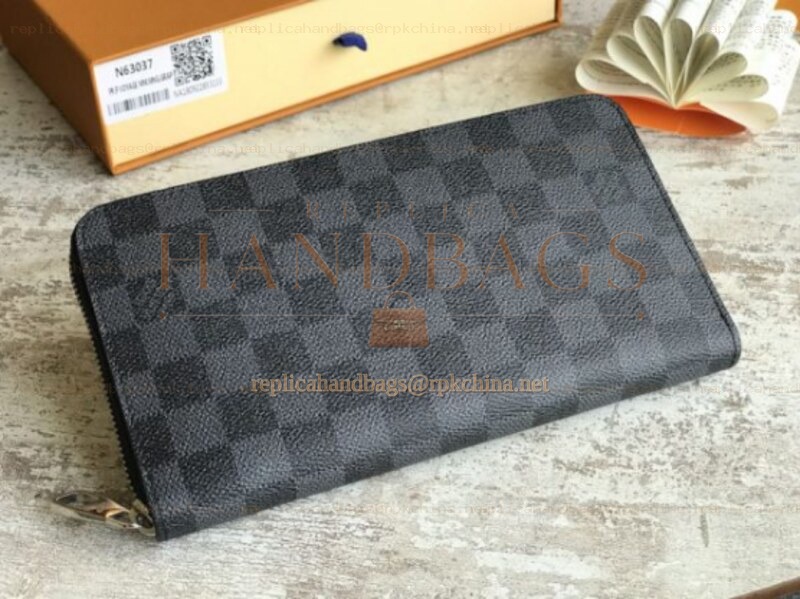Replica Louis Vuitton Damier Graphite Zippy Organizer Wallet - Style 2