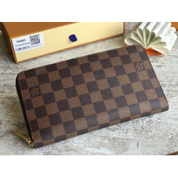 Replica Louis Vuitton Brown Damier Ebene Zippy Organizer Wallet - Style 2
