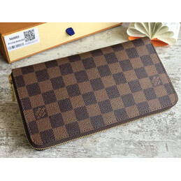 Replica Louis Vuitton Brown Damier Ebene Zippy Organizer Wallet - Style 2