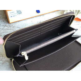 Replica Louis Vuitton Brown Damier Ebene Zippy Organizer Wallet - Style 2