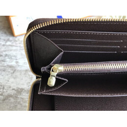 Replica Louis Vuitton Brown Damier Ebene Zippy Organizer Wallet - Style 2