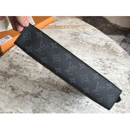Replica Louis Vuitton Black Monogram Eclipse Flower Pochette Voyage MM