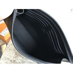 Replica Louis Vuitton Black Monogram Eclipse Flower Pochette Voyage MM