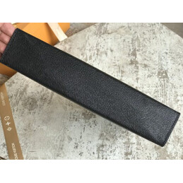 Replica Louis Vuitton Black Taiga Leather Pochette Voyage MM