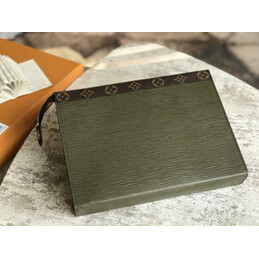 Replica Louis Vuitton Olive Green Epi Leather Pochette Voyage MM