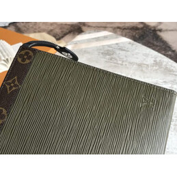 Replica Louis Vuitton Olive Green Epi Leather Pochette Voyage MM
