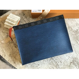 Replica Louis Vuitton Blue Epi Leather Pochette Voyage MM
