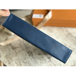 Replica Louis Vuitton Blue Epi Leather Pochette Voyage MM