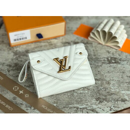 Replica Louis Vuitton White Quilted New Wave Compact Wallet