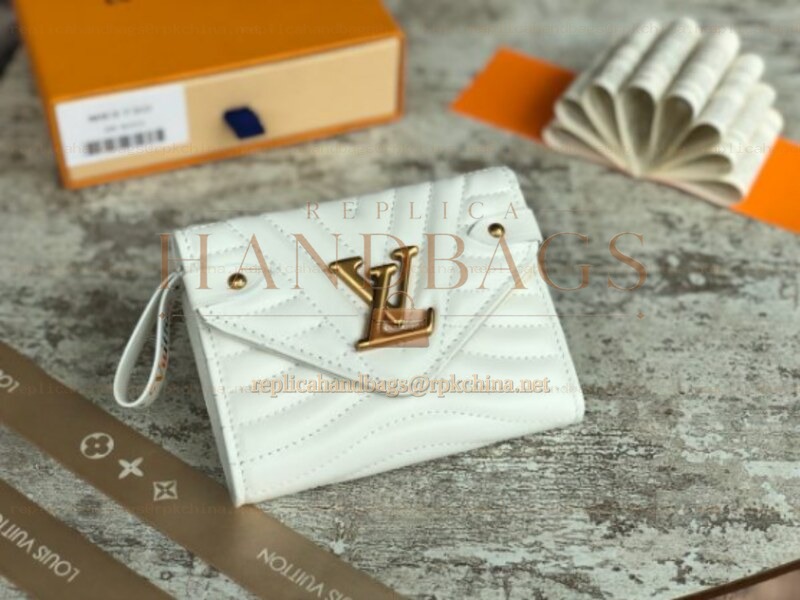 Replica Louis Vuitton White Quilted New Wave Compact Wallet