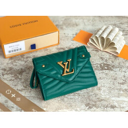 Replica Louis Vuitton Green Quilted New Wave Compact Wallet