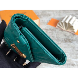 Replica Louis Vuitton Green Quilted New Wave Compact Wallet