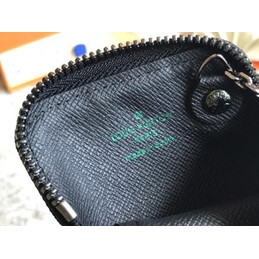 Replica Louis Vuitton Black Monogram Gray Flower Zip Charm Wallet