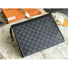 Replica Louis Vuitton Damier Graphite Pochette Voyage MM Zip Pouch