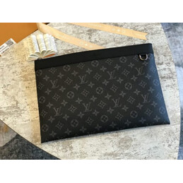 Replica Louis Vuitton Black Monogram Eclipse Discovery Pochette Wristlet