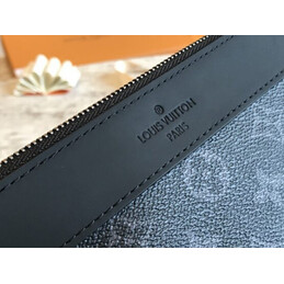 Replica Louis Vuitton Black Monogram Eclipse Discovery Pochette Wristlet