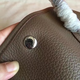 Replica Hermes Taupe Garden Party 30 Textured Leather Bag