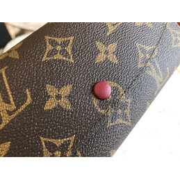 Replica Louis Vuitton Brown Monogram Burgundy Snap Emilie Wallet