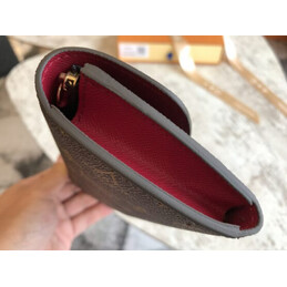 Replica Louis Vuitton Brown Monogram Burgundy Snap Emilie Wallet