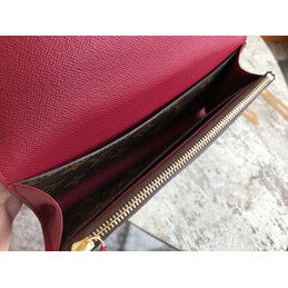 Replica Louis Vuitton Brown Monogram Burgundy Snap Emilie Wallet